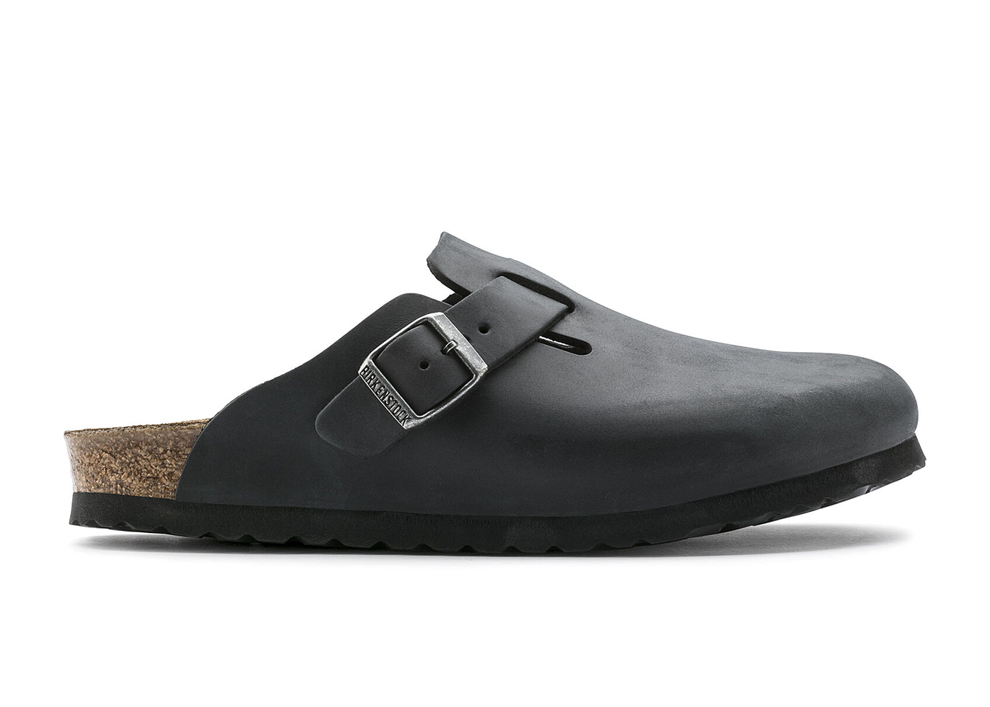 Birkenstock Boston Oiled Leather (Medium/Narrow Fit) Black - vstockx