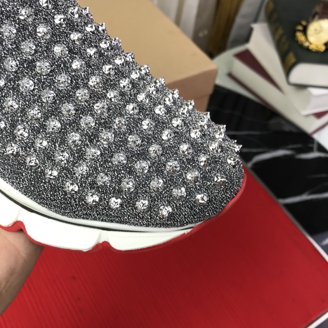Christian Louboutin Spike Sock Flat Sneakers 2 - vstockx