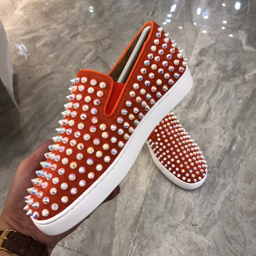 Christian Louboutin Louis Junior Spikes Orlato Flat Sneakers 60 - vstockx