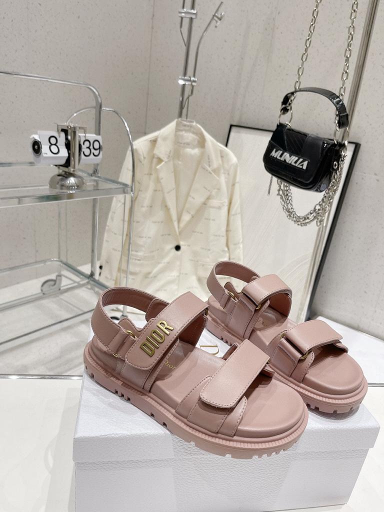 DIOR DIORACT SANDAL Pink Lambskin - vstockx