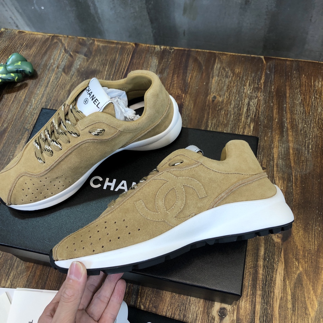 Chanel Fabric & Suede Calfskin Low Top Sneaker 28 - vstockx