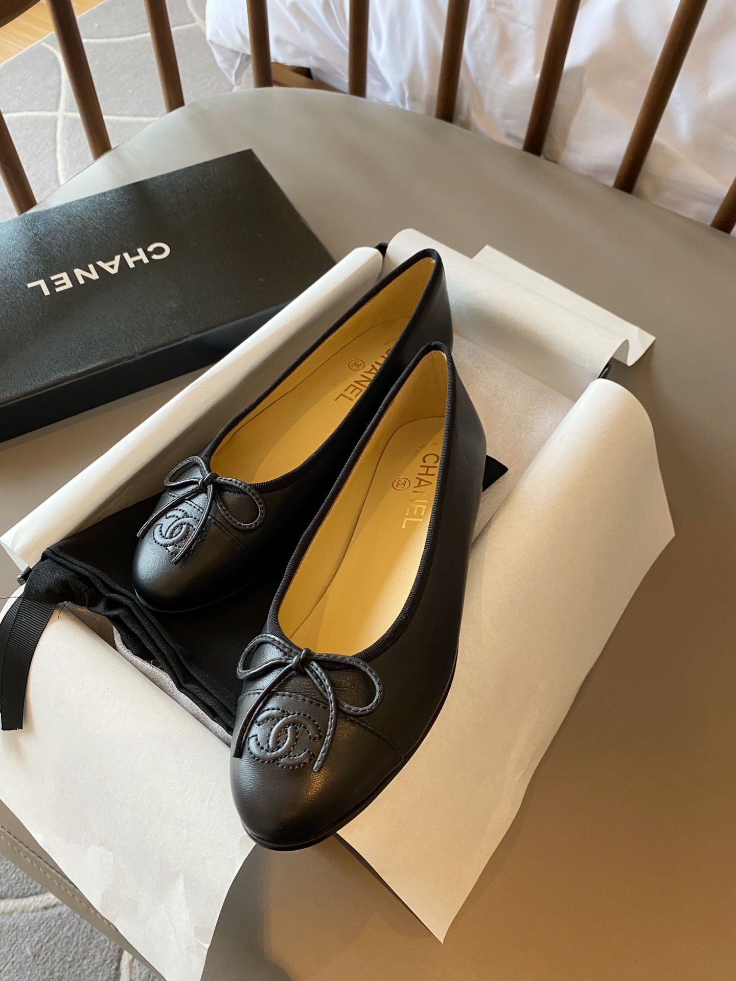 Chanel Ballerinas Fabric & Grosgrain 1 - vstockx