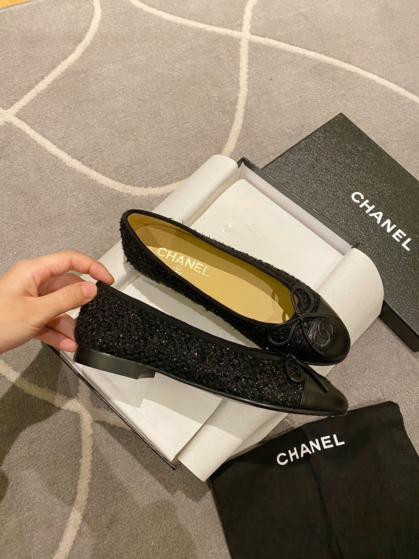 Chanel Ballerinas Fabric & Grosgrain 32 - vstockx
