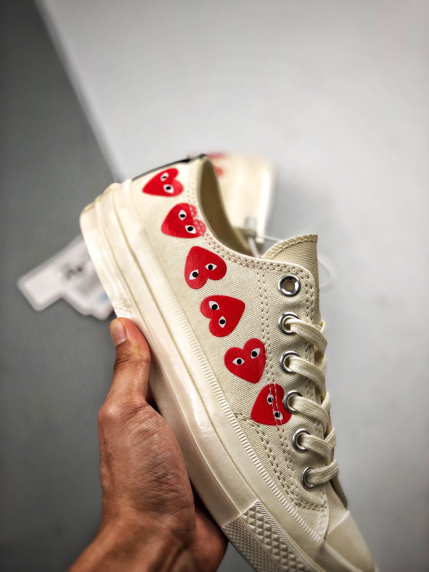 Converse Chuck Taylor All-Star 70s Ox Comme des Garcons Play Multi-Heart White - vstockx