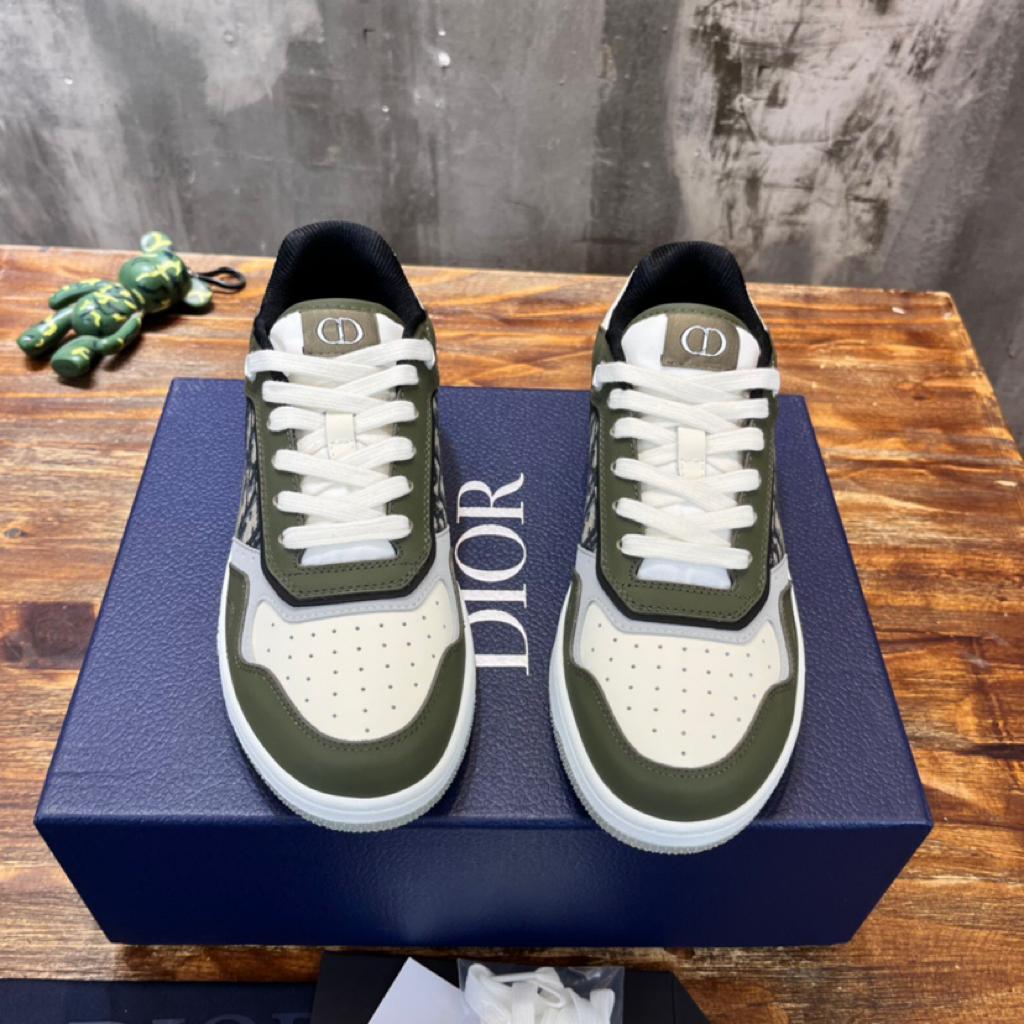 Dior B27 Low Olive Cream Beige Black Dior Oblique Jacquard - vstockx
