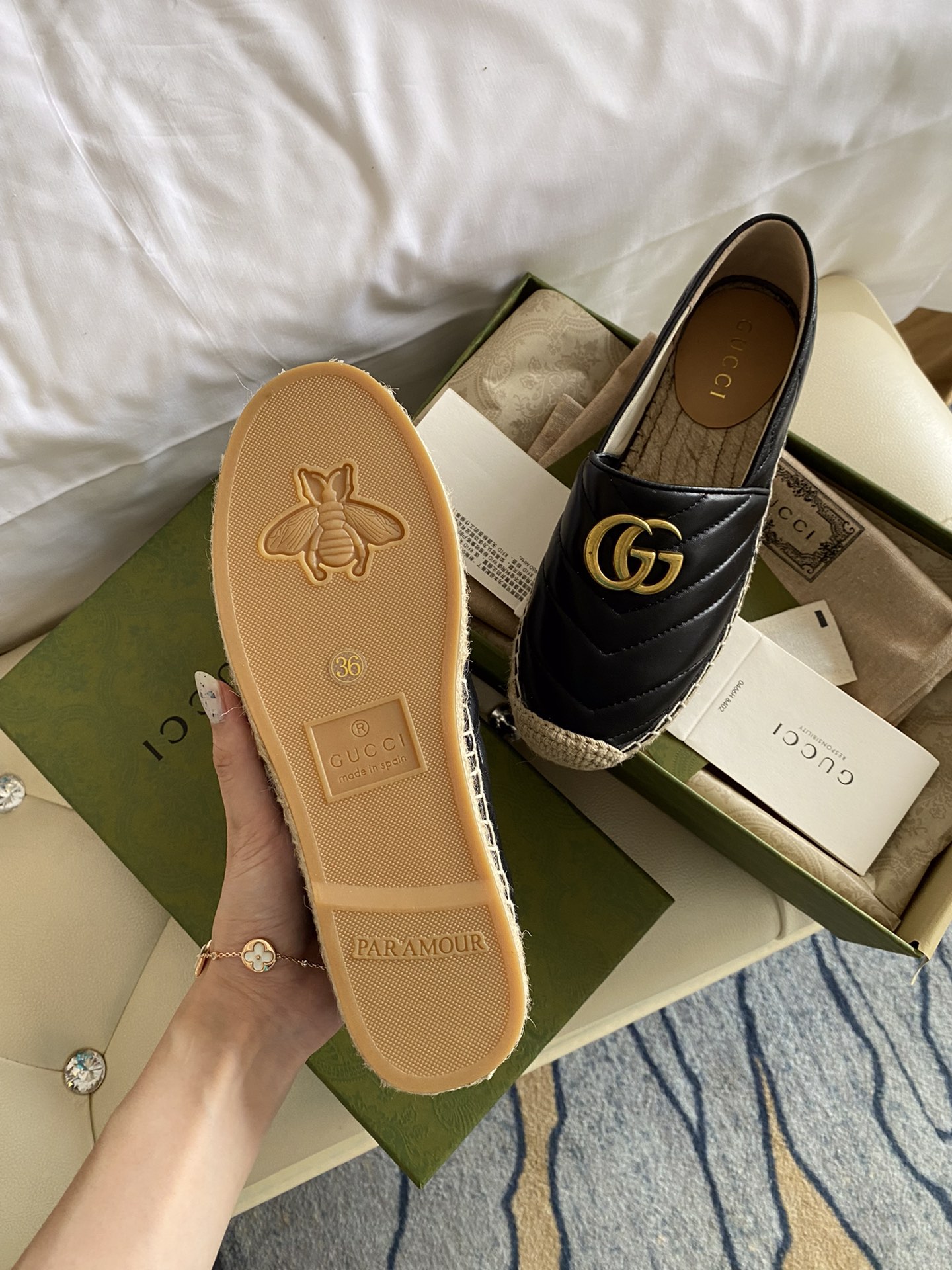 Gucci Leather espadrille with Double G WOMEN 2 - vstockx