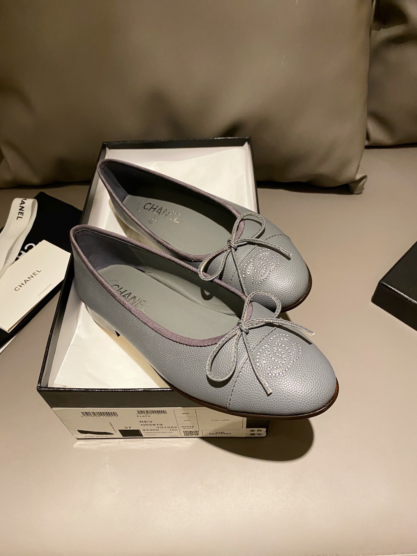 Chanel Ballerinas Fabric & Grosgrain 14 - vstockx