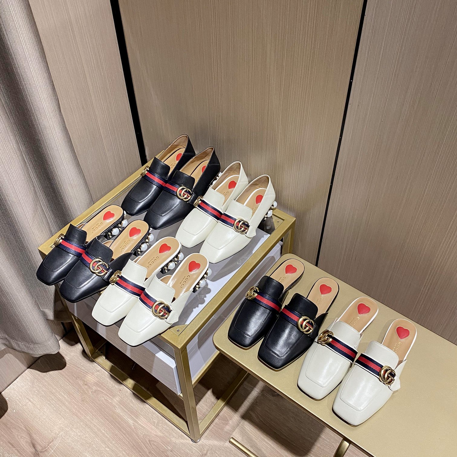 Gucci Leather mid-heel loafer Women 12 - vstockx