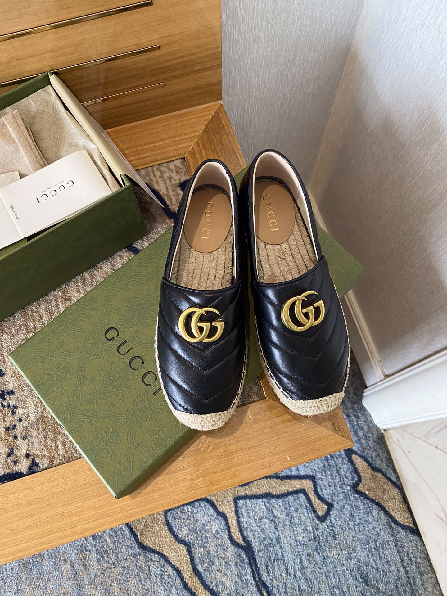 Gucci Leather espadrille with Double G WOMEN 2 - vstockx