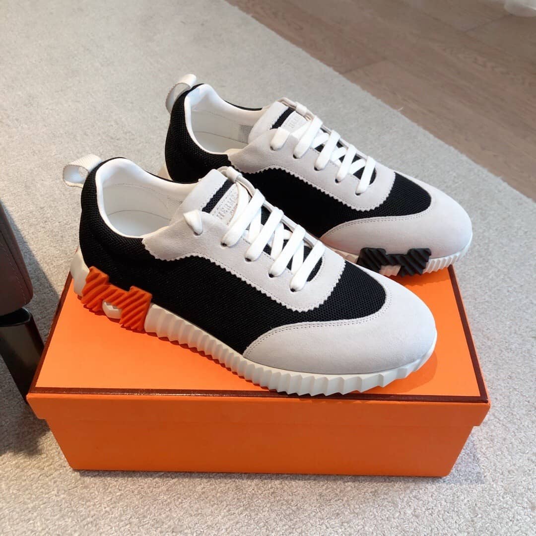 Hermes Bouncing sneaker Black White Orange - vstockx