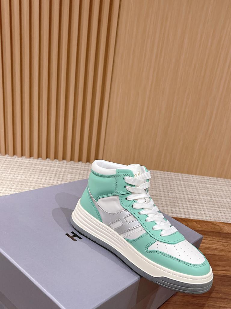 Hogan H630 High Top White Green Silver - vstockx