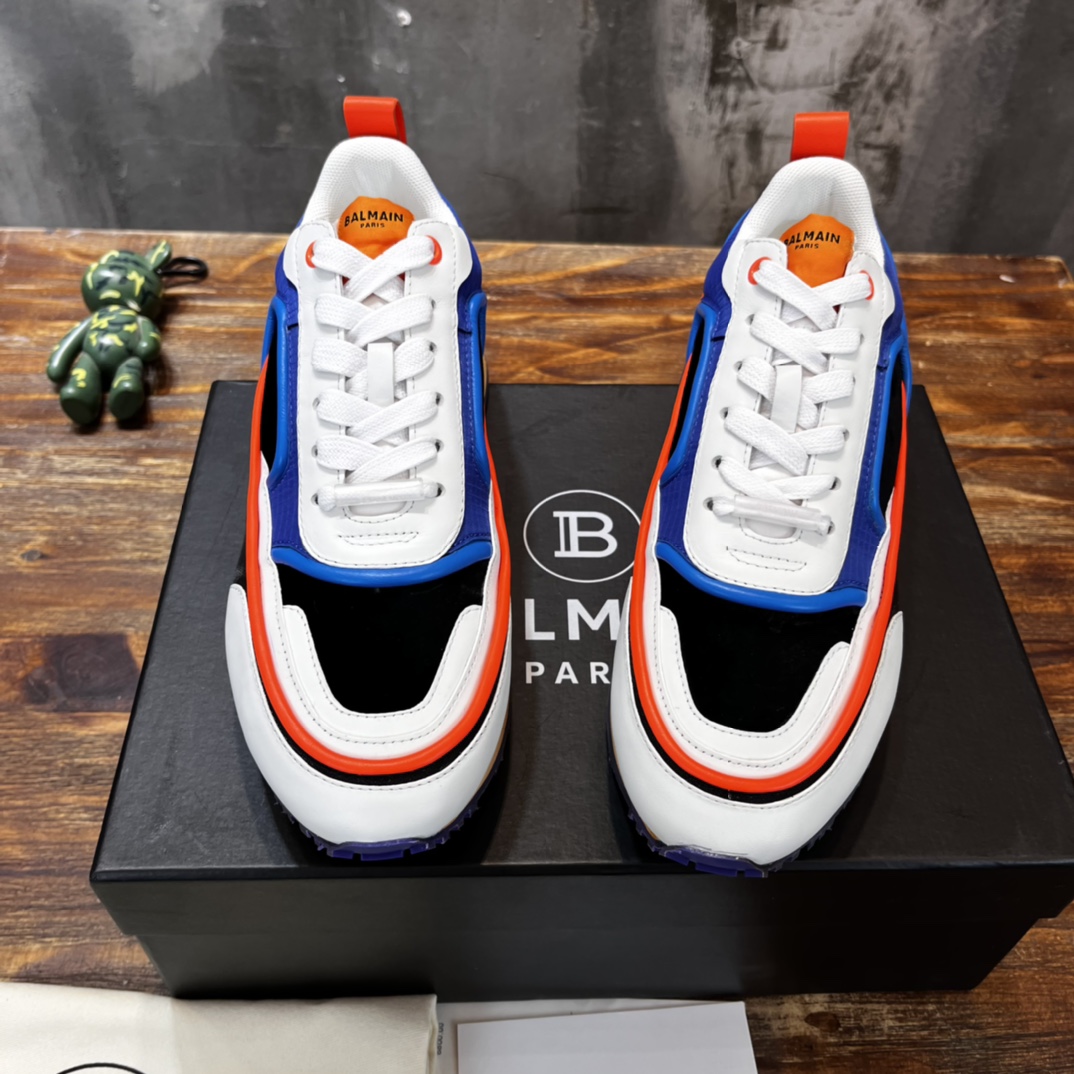 Balmain Velvet nylon and mesh low-top Racer sneaker 18 - vstockx