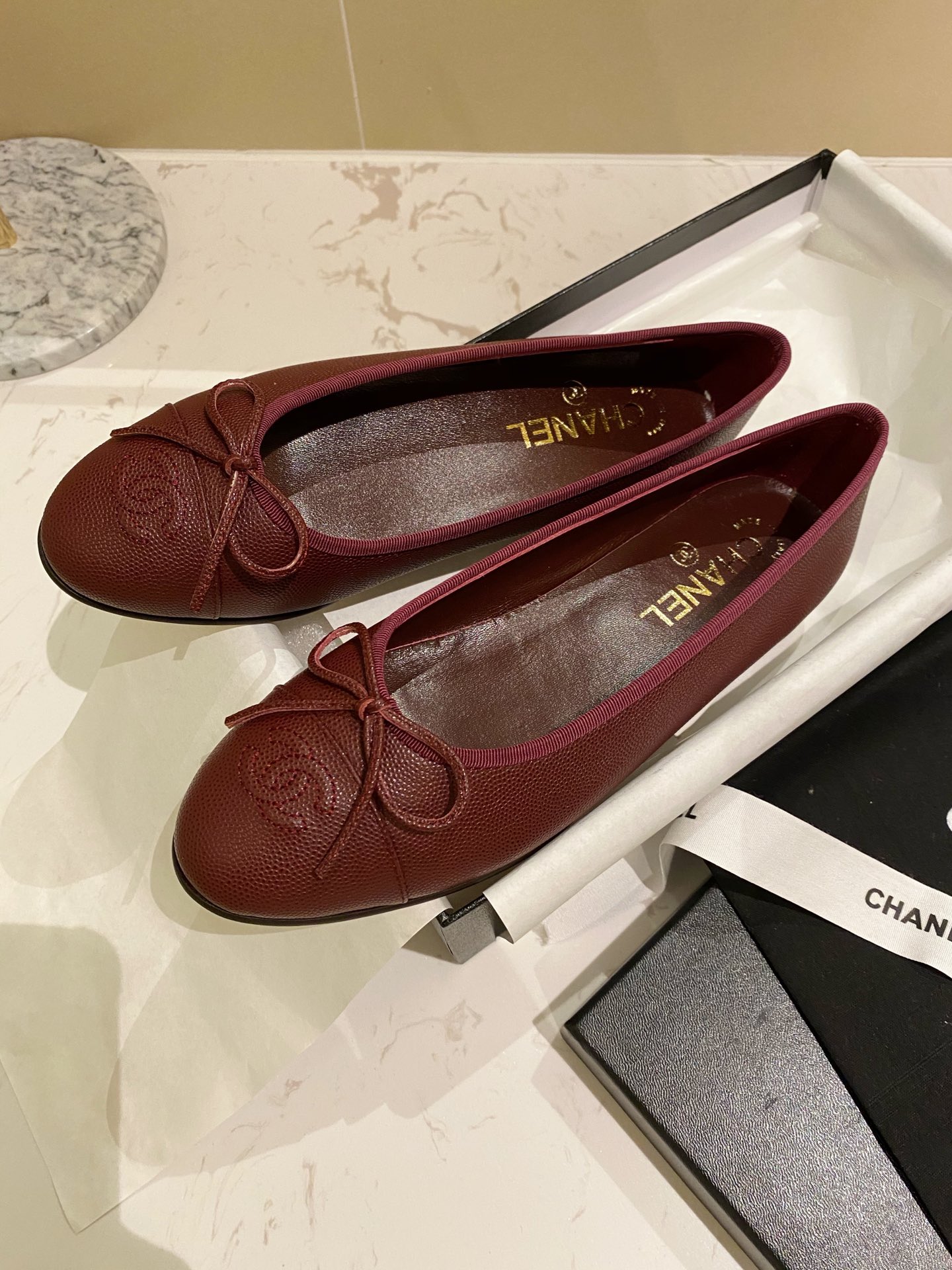 Chanel Ballerinas Fabric & Grosgrain 10 - vstockx