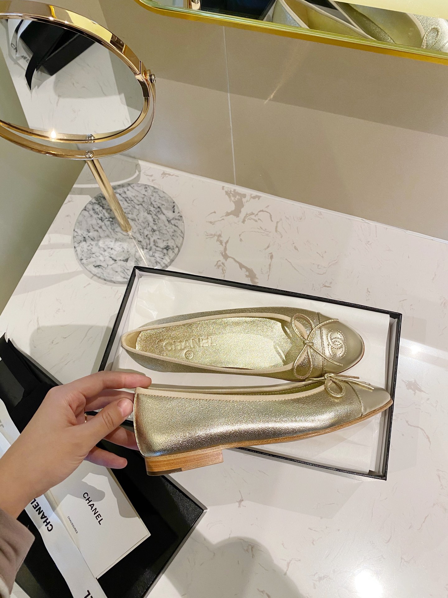 Chanel Ballerinas Fabric & Grosgrain 12 - vstockx