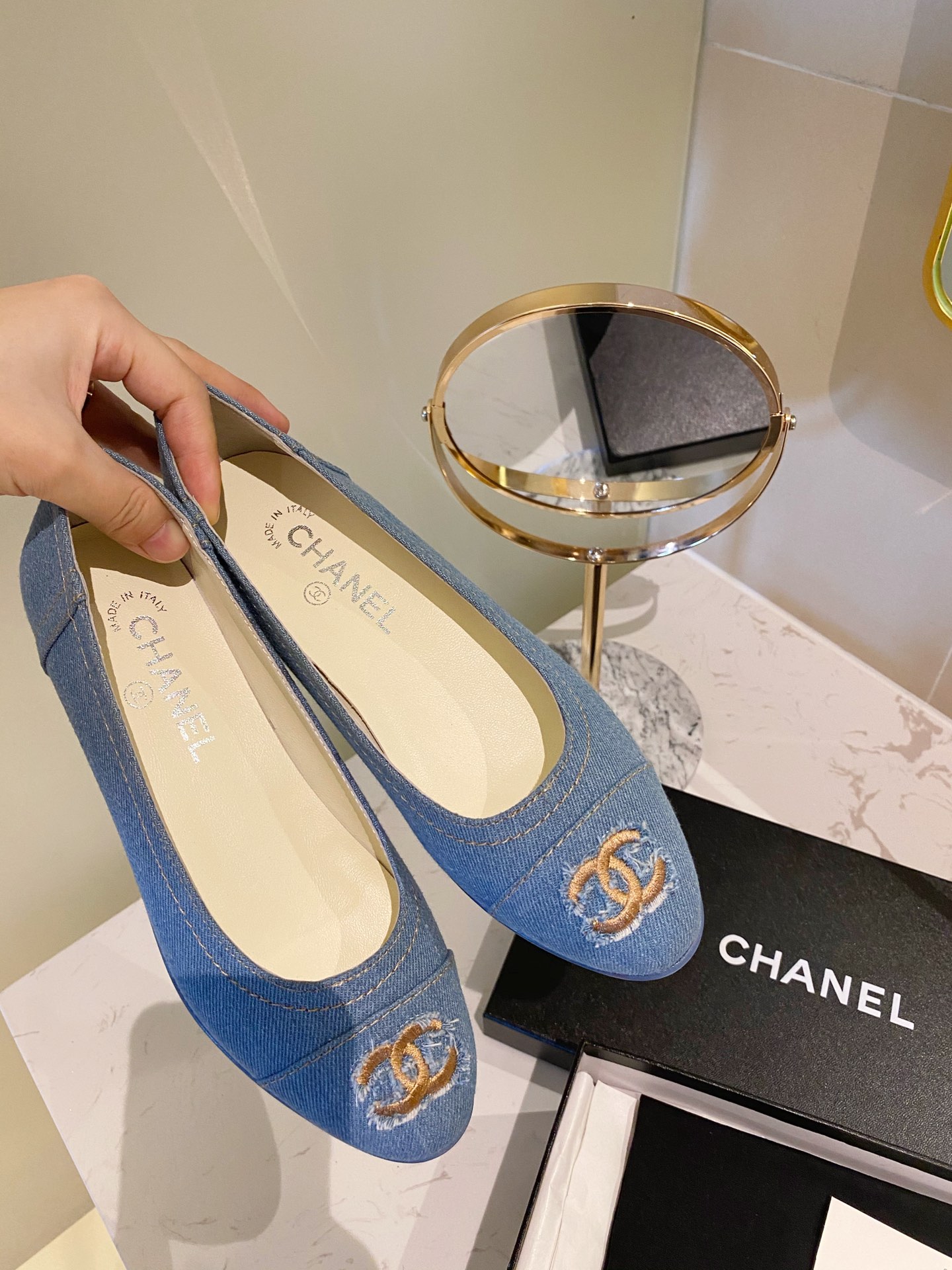 Chanel Ballerinas Fabric & Grosgrain 16 - vstockx
