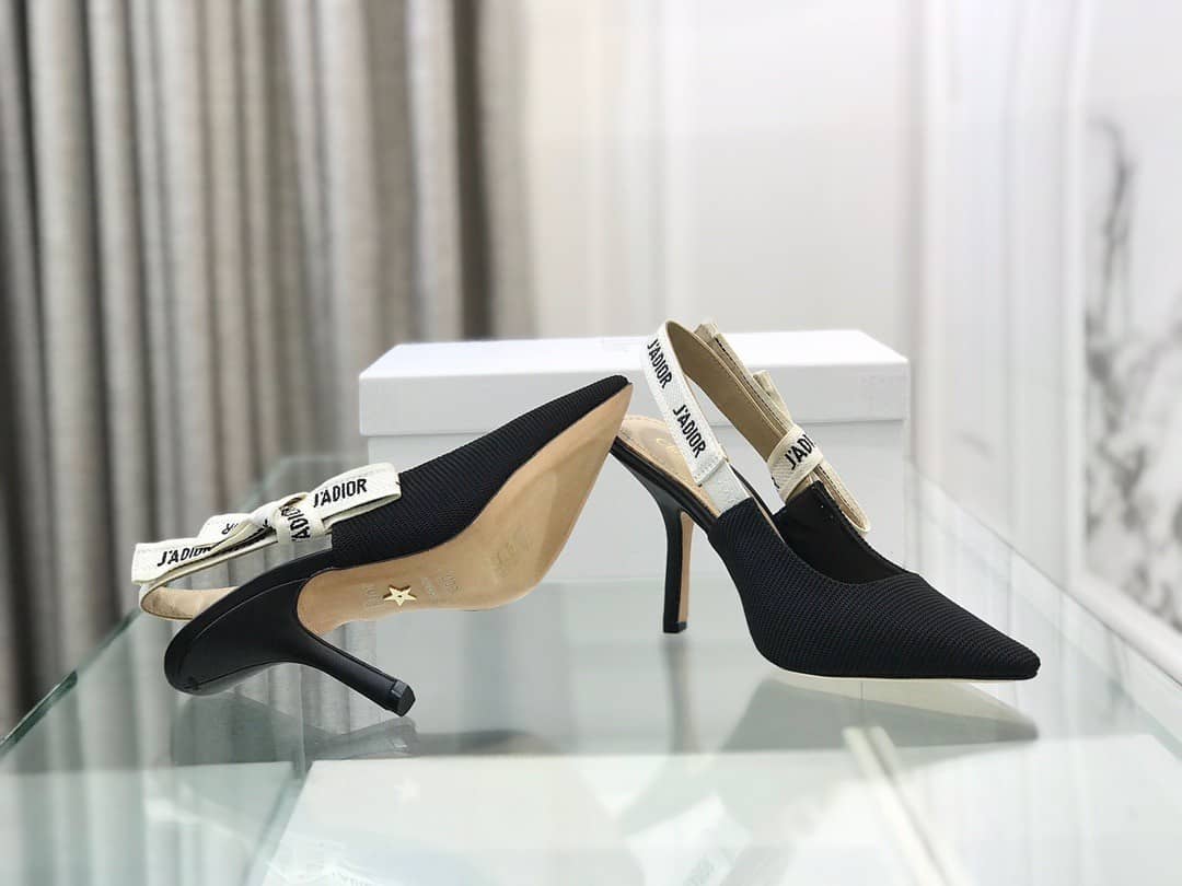 Dior J'ADIOR SLINGBACK PUMP Black Technical Fabric - vstockx