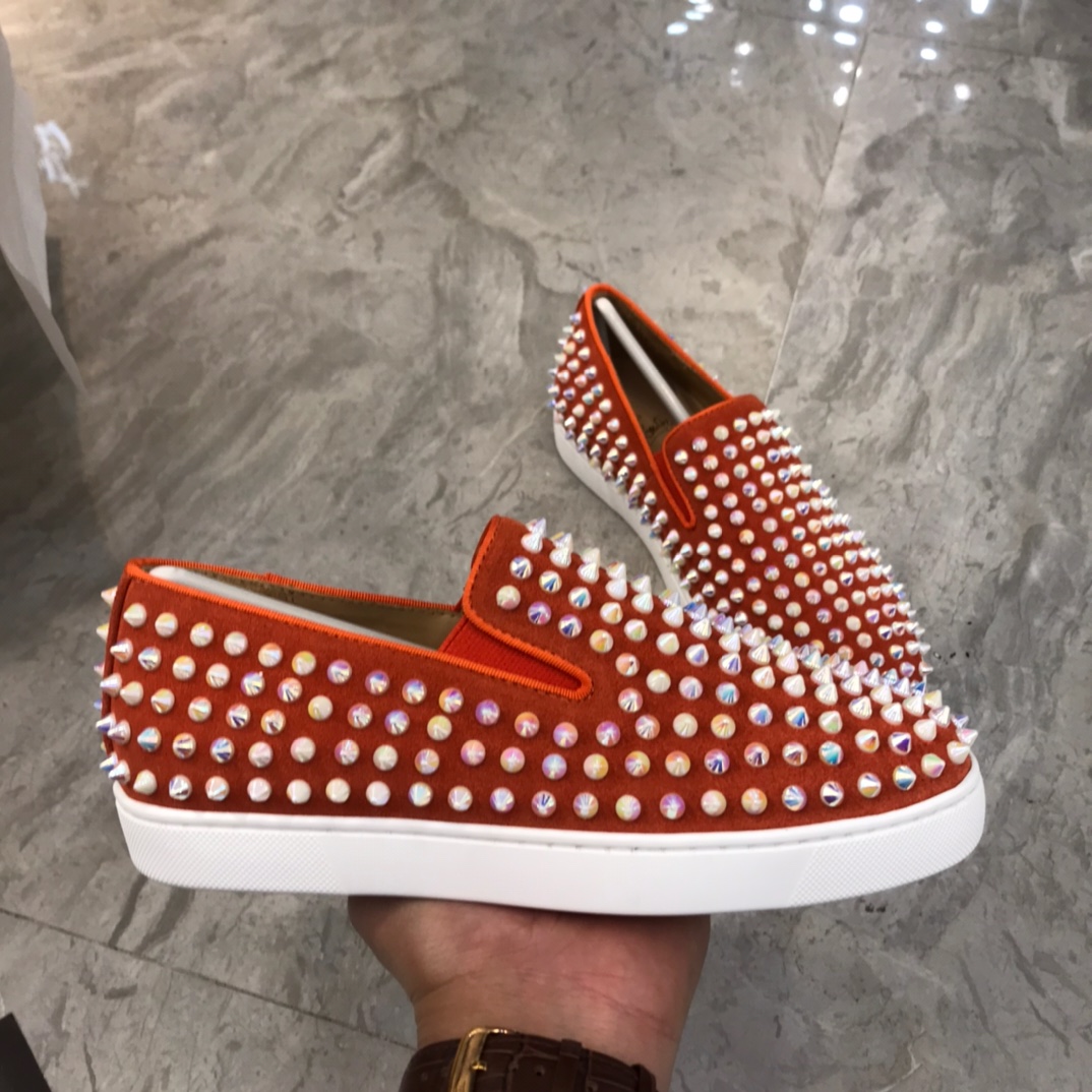 Christian Louboutin Louis Junior Spikes Orlato Flat Sneakers 60 - vstockx