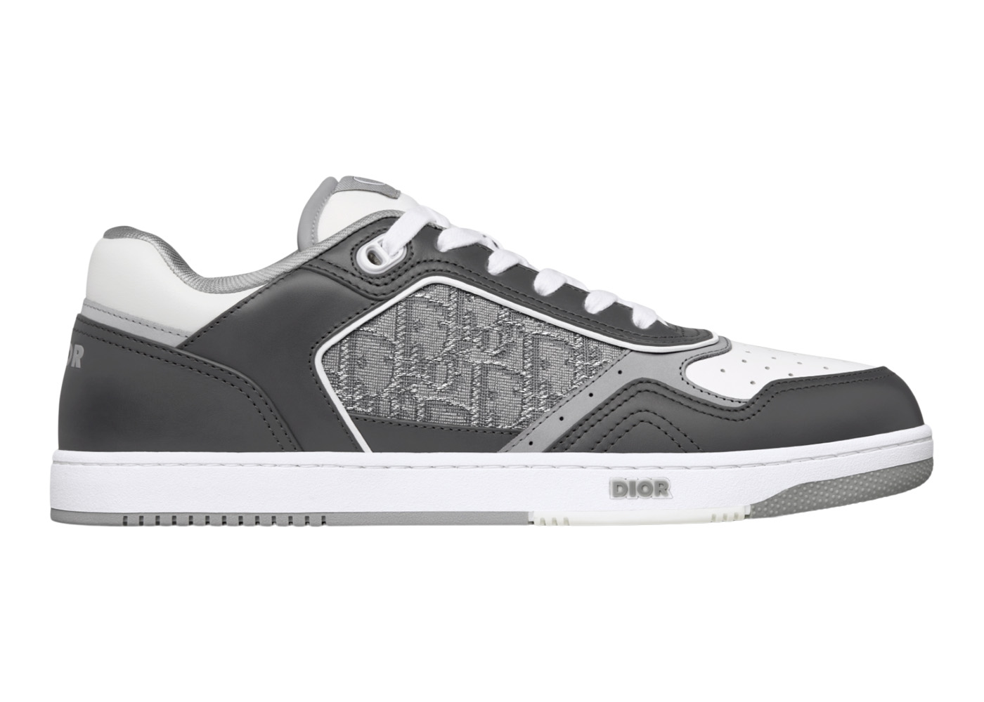 Dior B27 Low Anthracite White Dior Oblique Jacquard Ruthenium Metallic Threads - vstockx