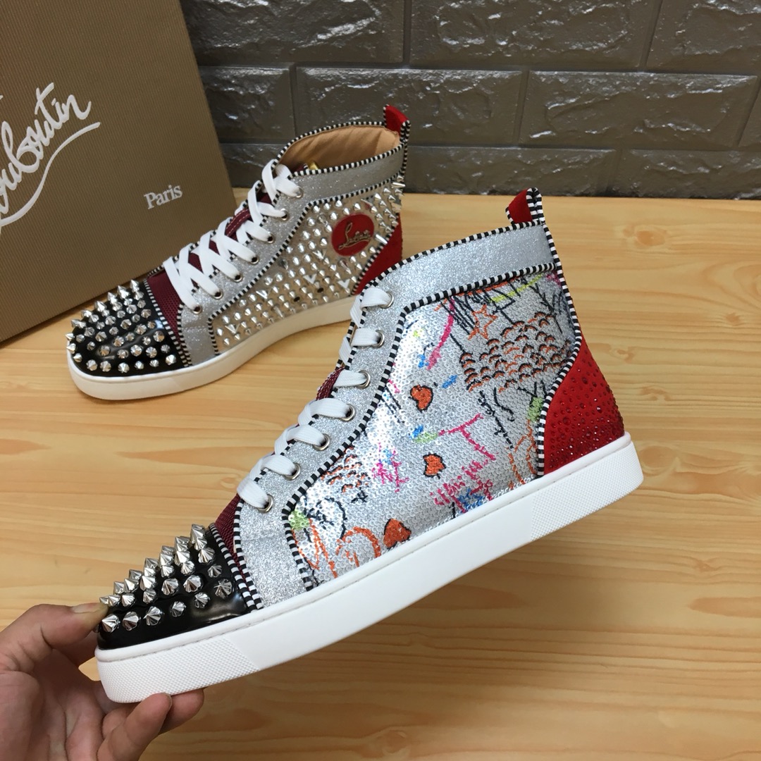 Christian Louboutin Louis Junior Spikes Orlato Flat Sneakers 14 - vstockx