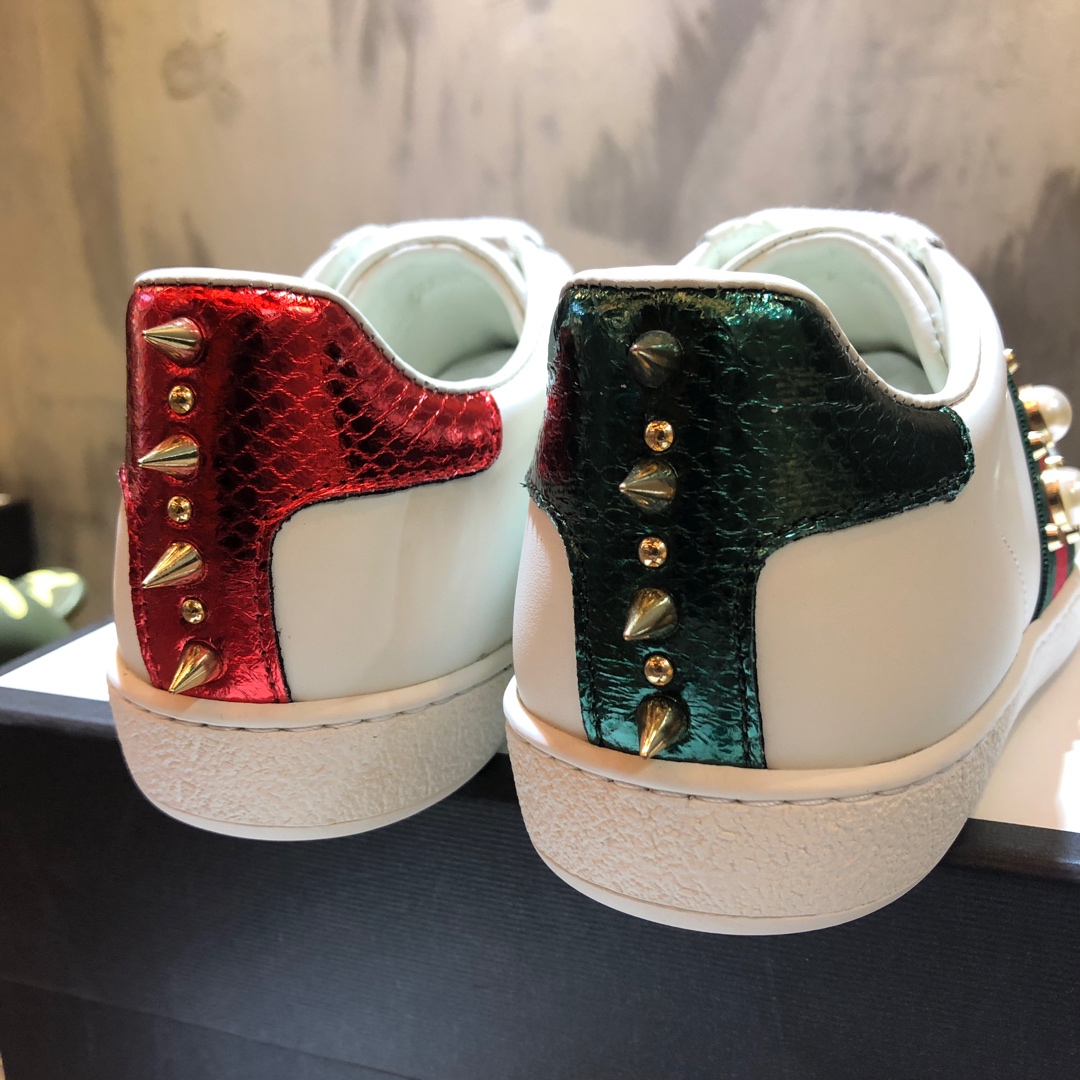 Gucci Ace Studded Pearl (W) - vstockx