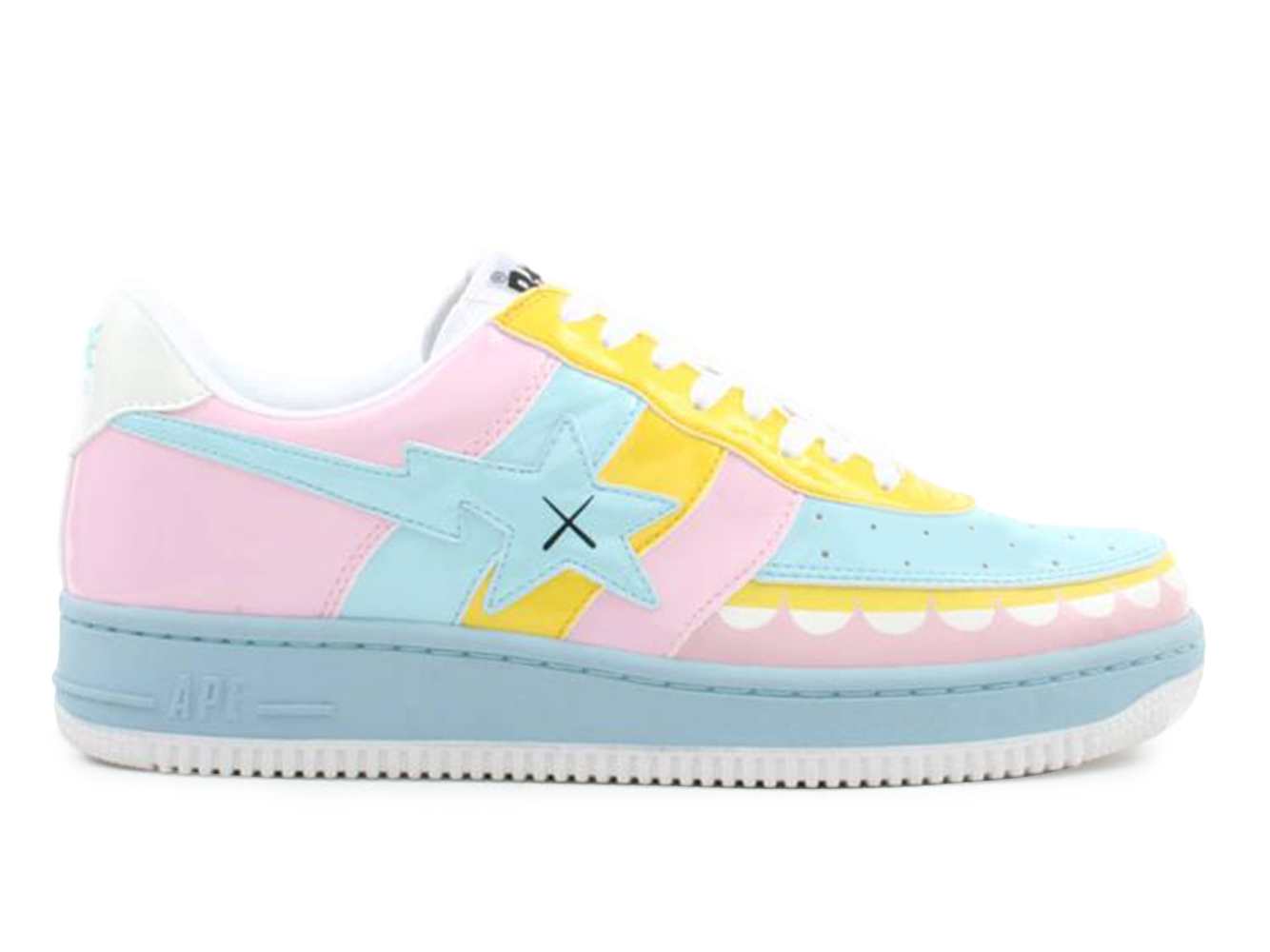 A Bathing Ape Bape Sta Low KAWS Chompers Sax Pink - vstockx