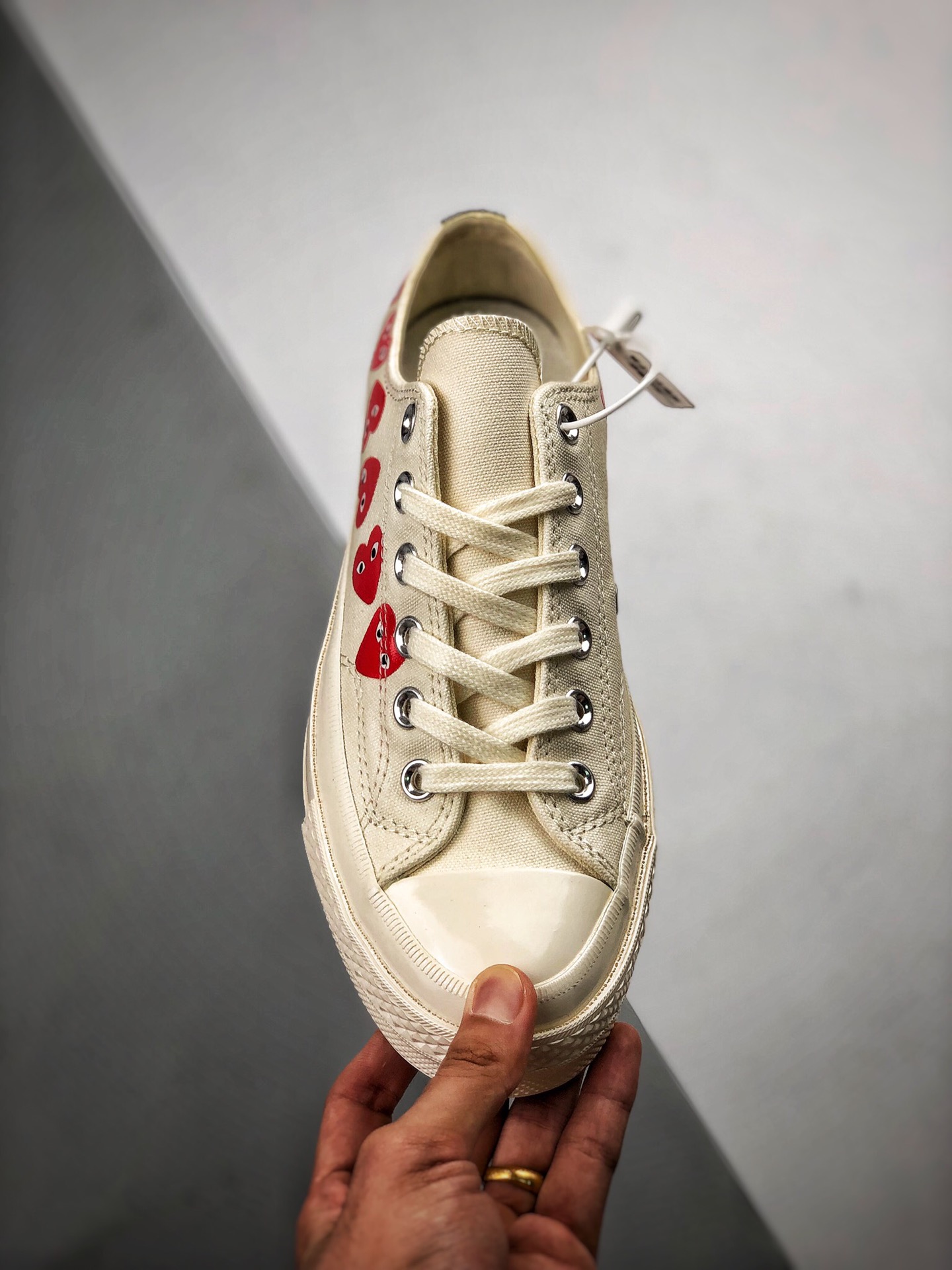 Converse Chuck Taylor All-Star 70s Ox Comme des Garcons Play Multi-Heart White - vstockx