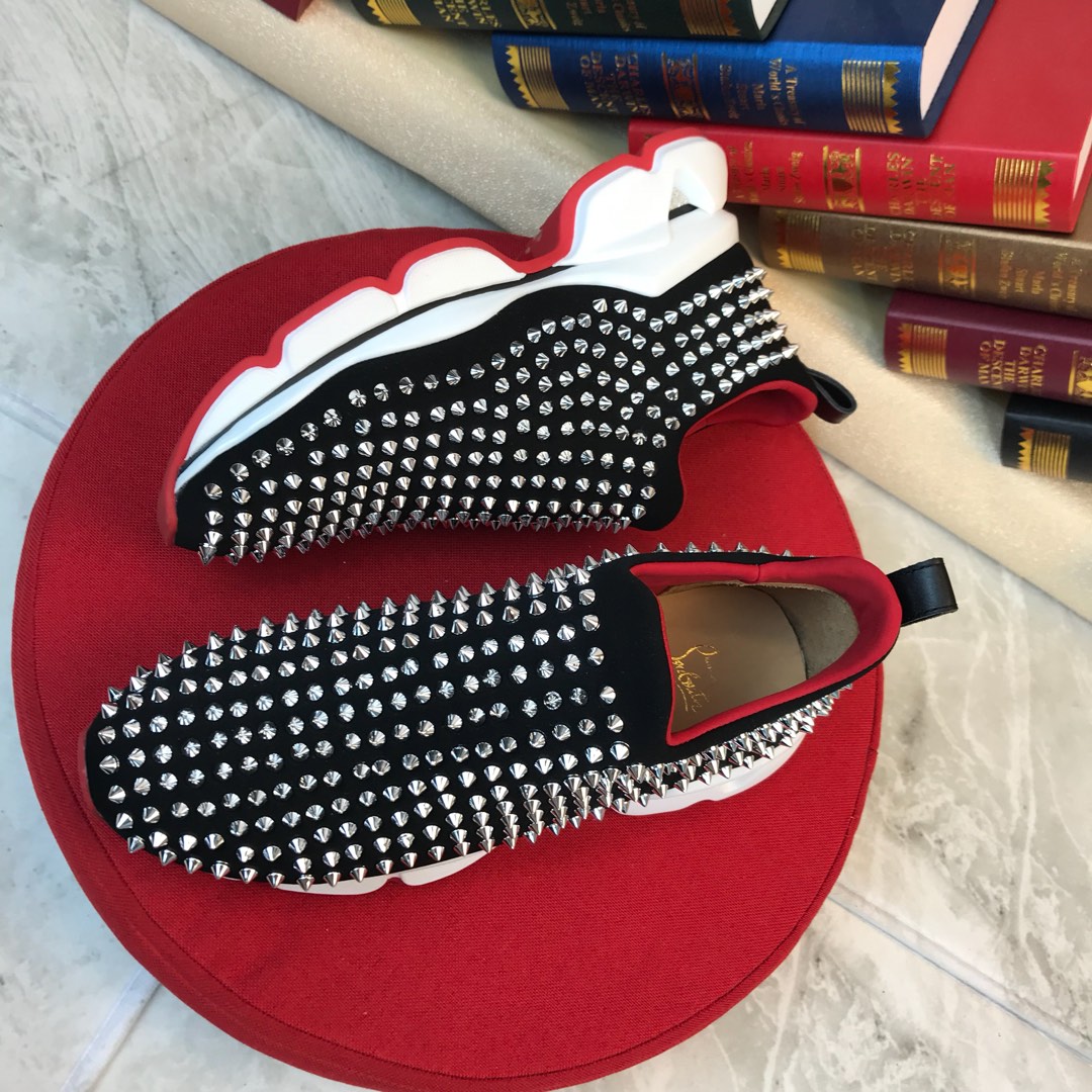 Christian Louboutin Spike Sock Flat Sneakers 4 - vstockx