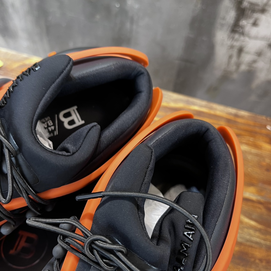 Balmain Unicorn Low-Top Orange Black - vstockx