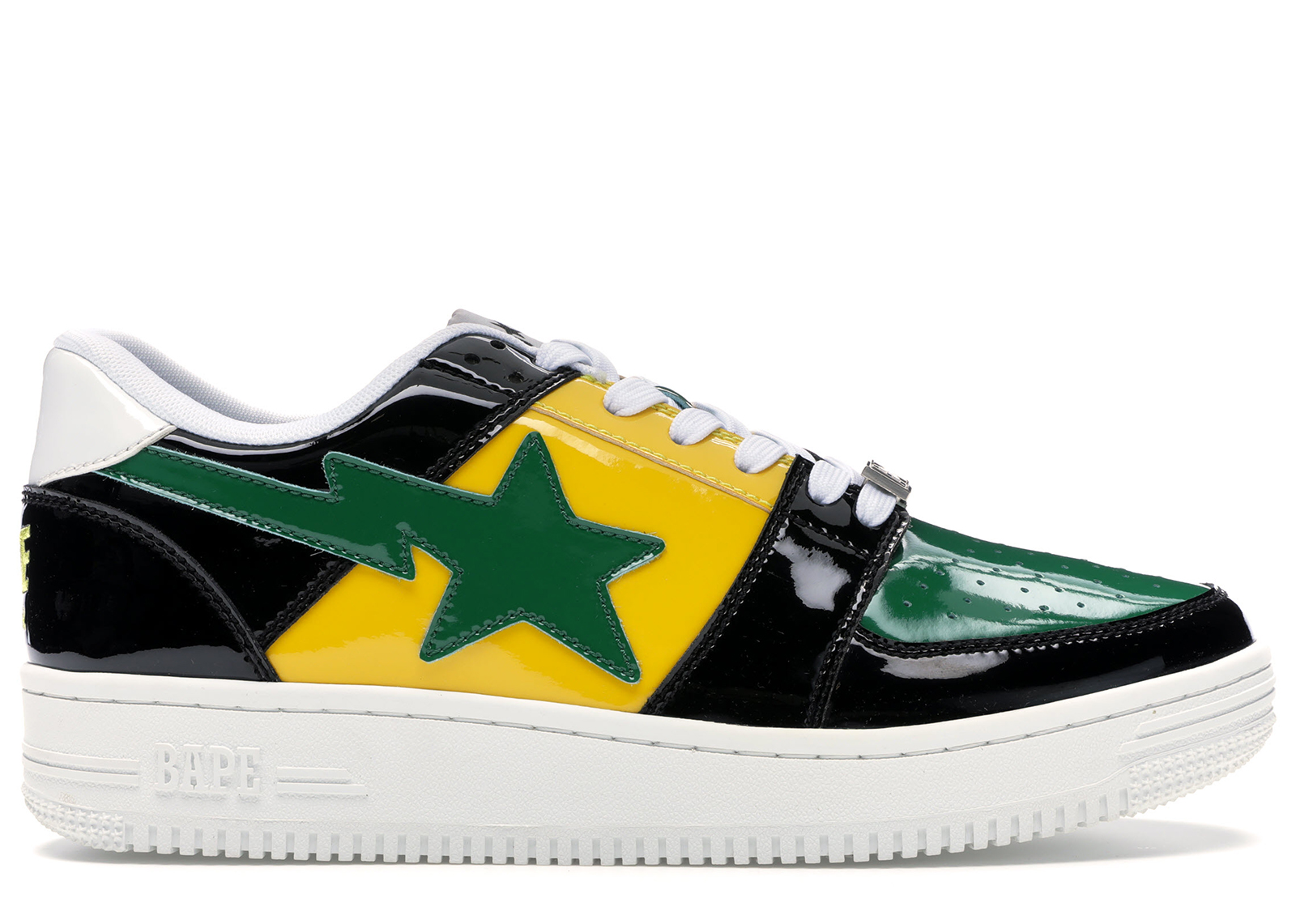 A Bathing Ape Bape Sta Low Color Block Black Yellow Green - vstockx