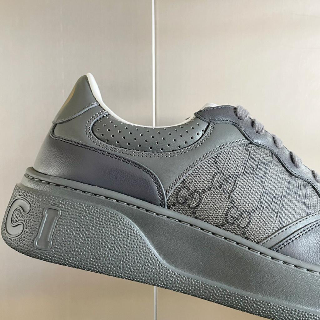 Gucci LACE-UP SNEAKER grey leather - vstockx