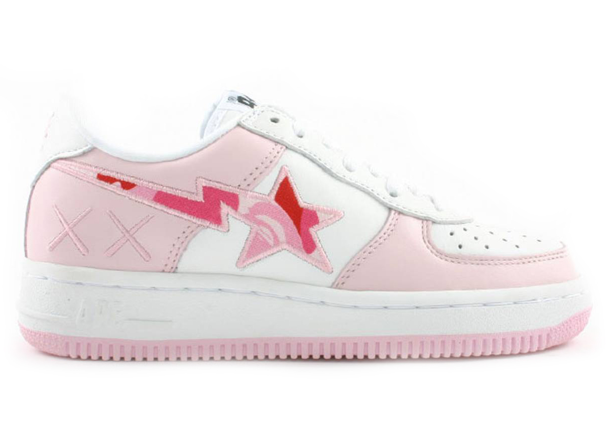 A Bathing Ape Bape Sta Low KAWS Pink Camo - vstockx