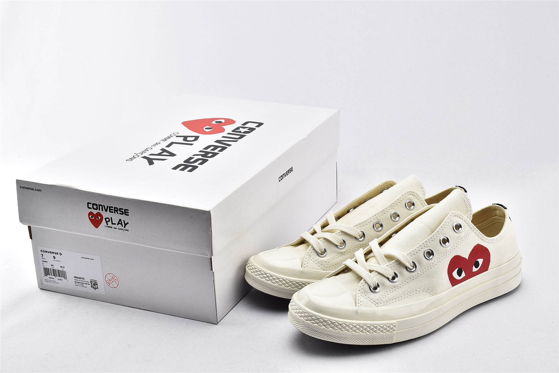 Converse Chuck Taylor All-Star 70s Ox Comme des Garcons PLAY White - vstockx