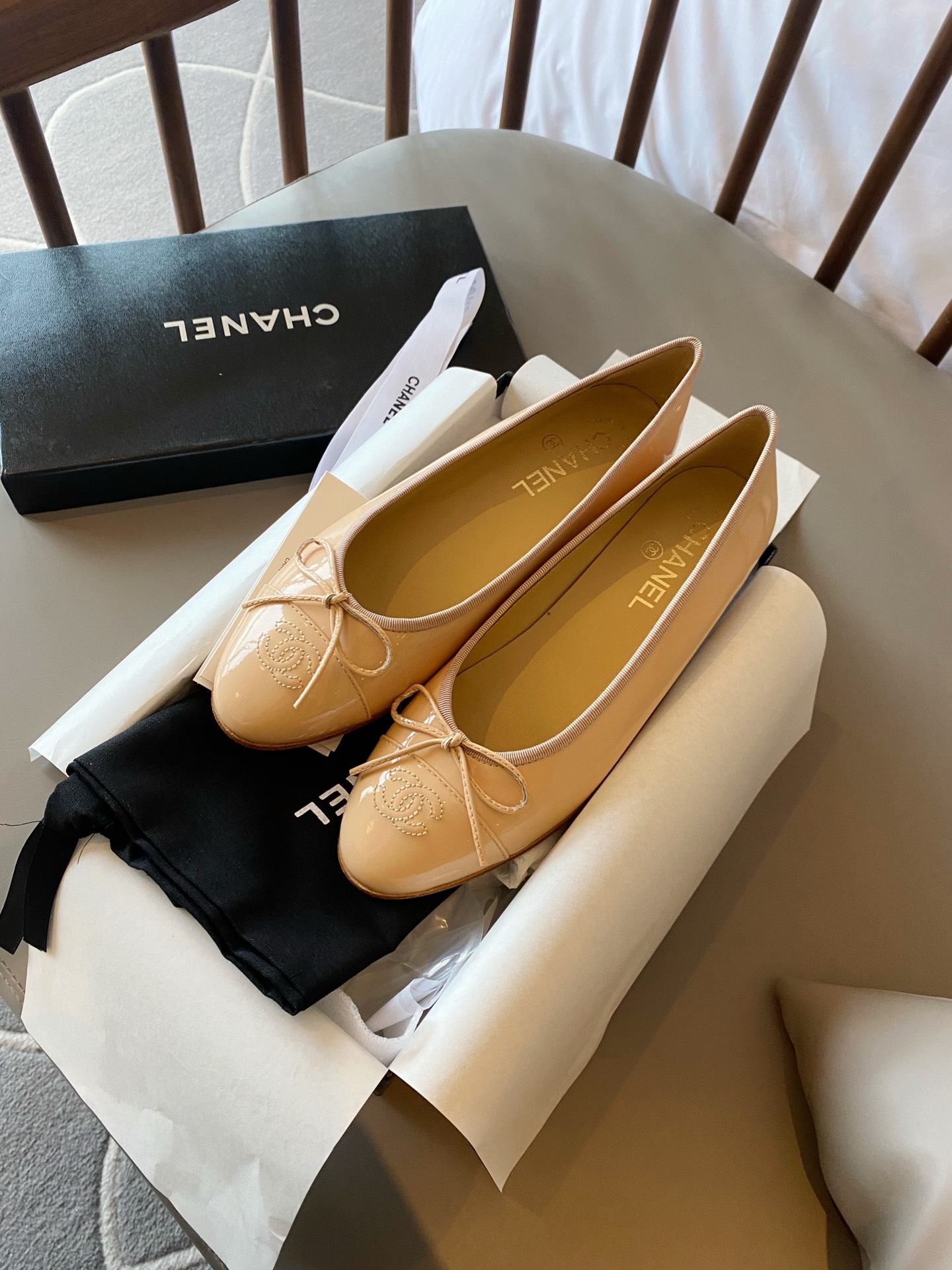 Chanel Ballerinas Fabric & Grosgrain 4 - vstockx