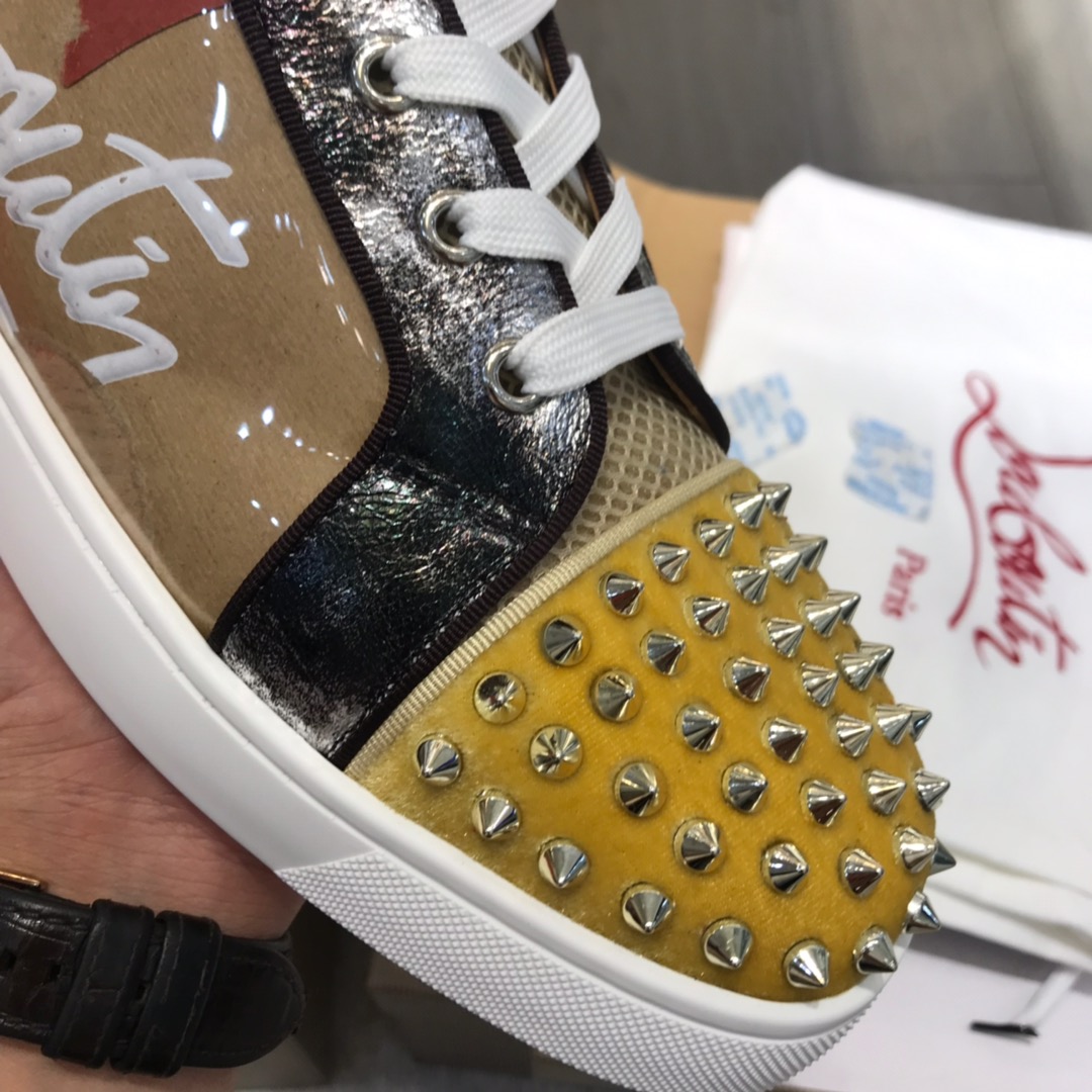 Christian Louboutin Louis Junior Spikes Orlato Flat Sneakers 33 - vstockx
