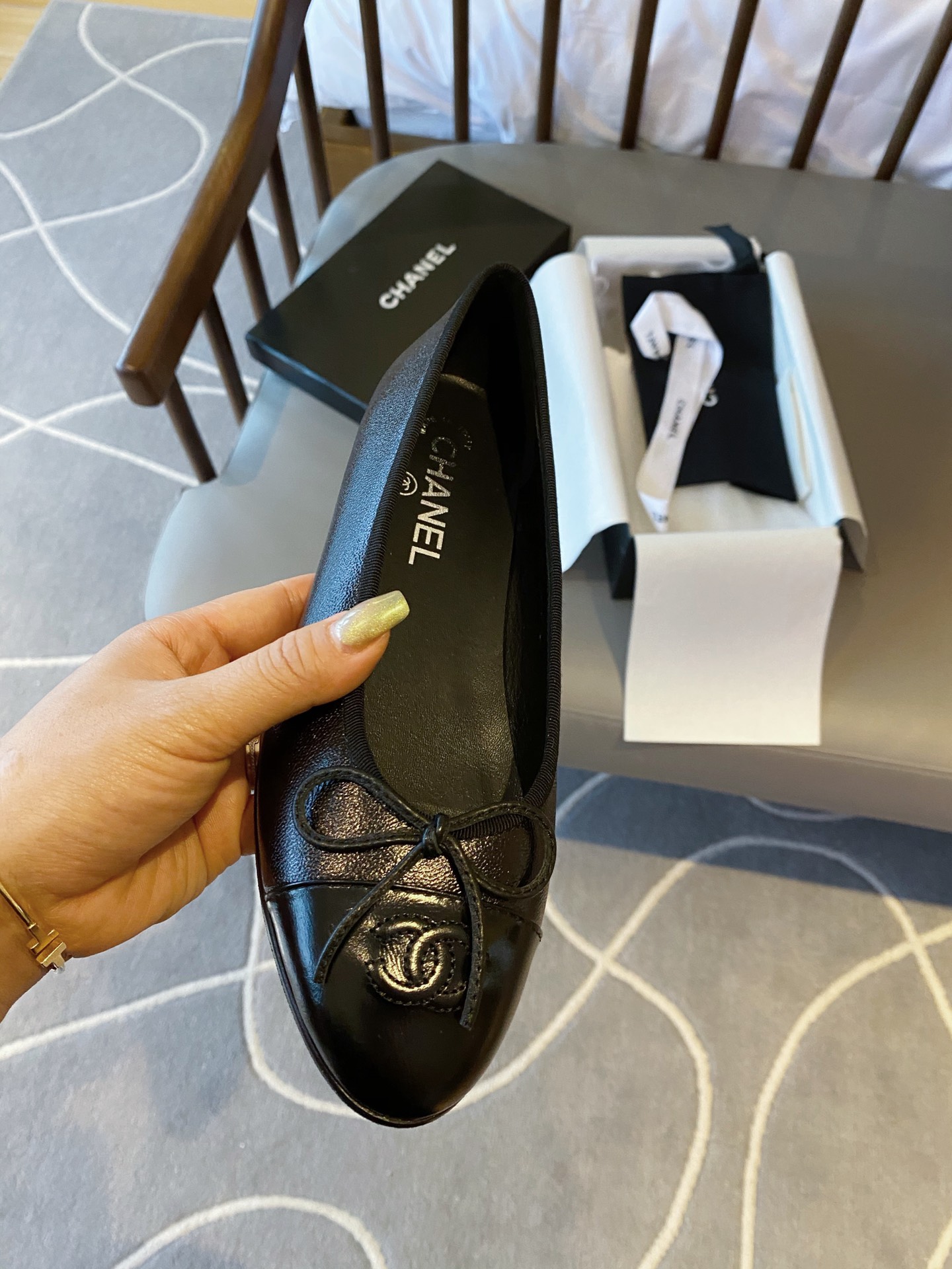 Chanel Ballerinas Fabric & Grosgrain 8 - vstockx