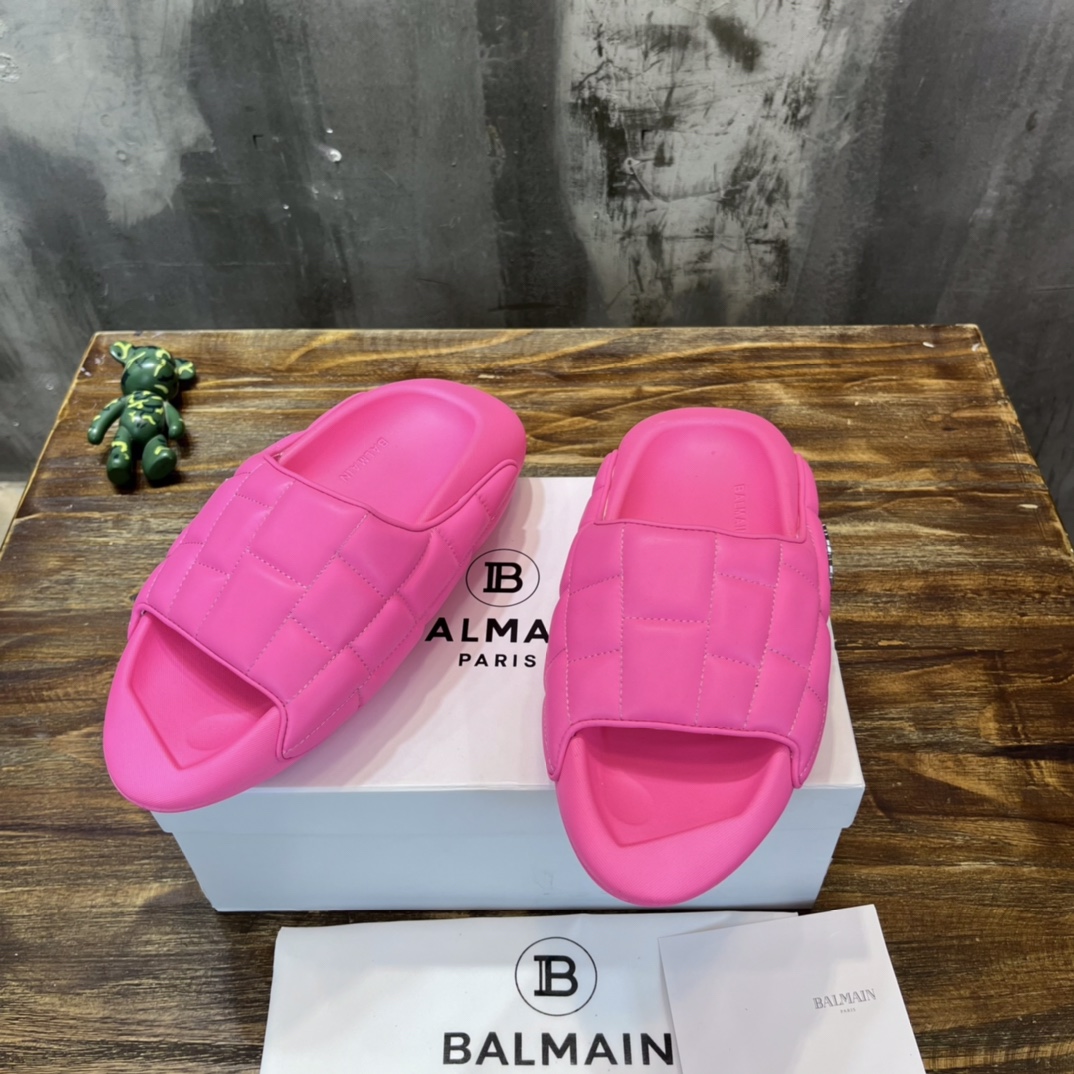 Balmain Quilted leather B-IT mules 2 - vstockx