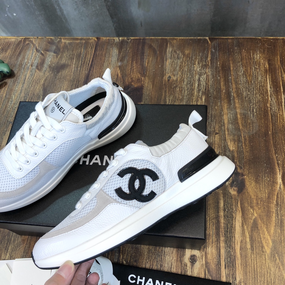 Chanel Fabric & Suede Calfskin Low Top Sneaker 37 - vstockx
