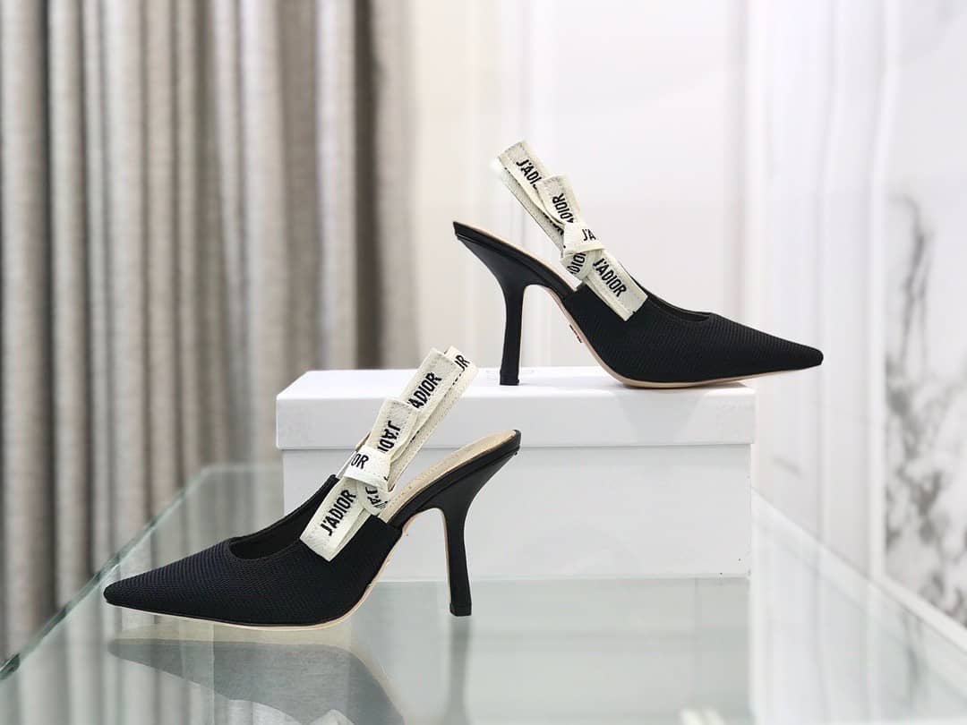 Dior J'ADIOR SLINGBACK PUMP Black Technical Fabric - vstockx