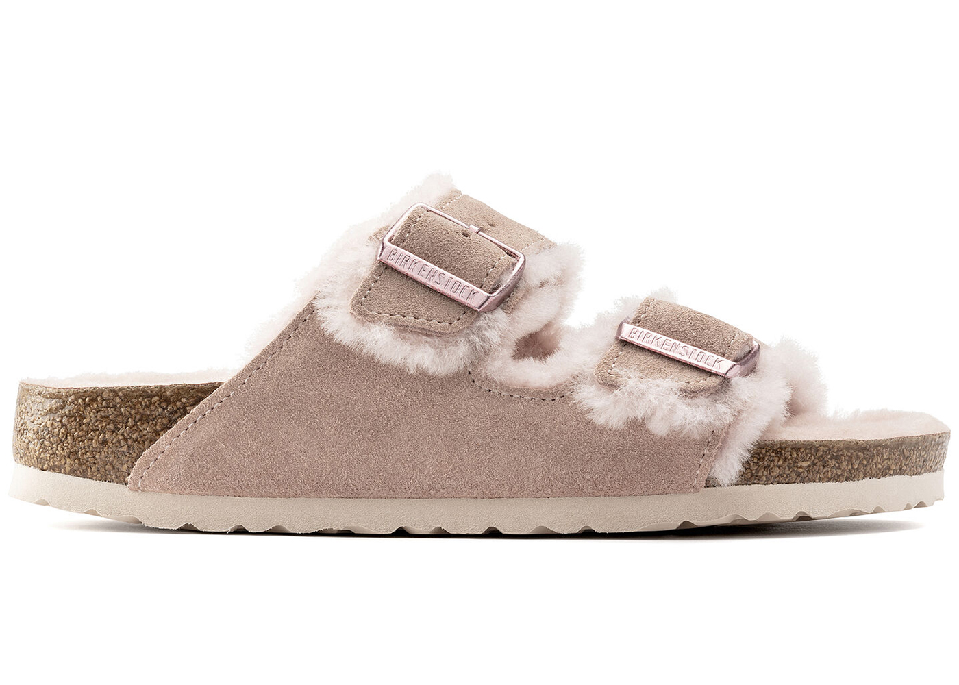 Birkenstock Arizona Shearling Suede Light Rose - vstockx