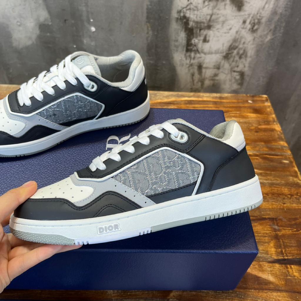 Dior B27 Low Anthracite White Dior Oblique Jacquard Ruthenium Metallic Threads - vstockx
