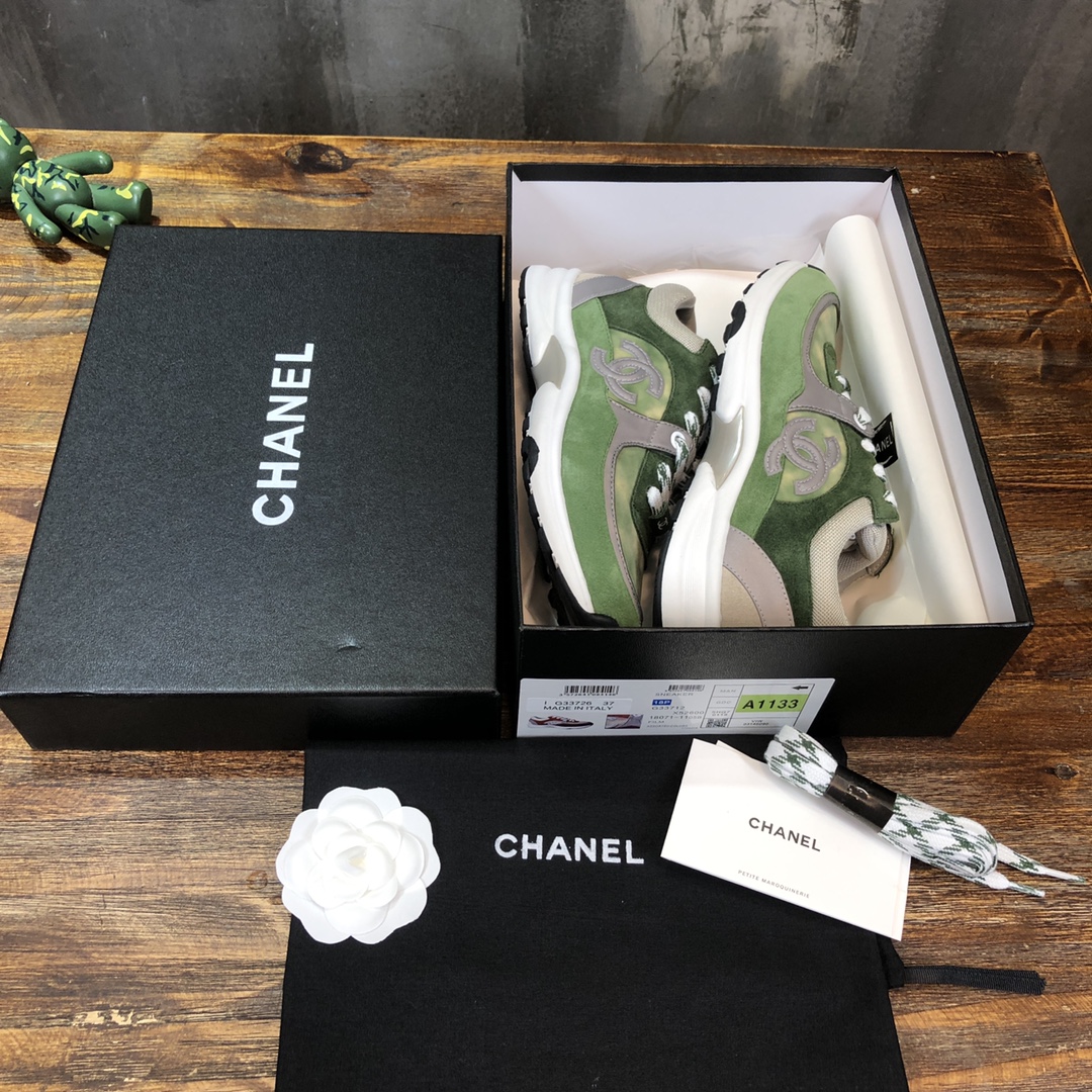 Chanel Fabric & Suede Calfskin Low Top Sneaker 45 - vstockx