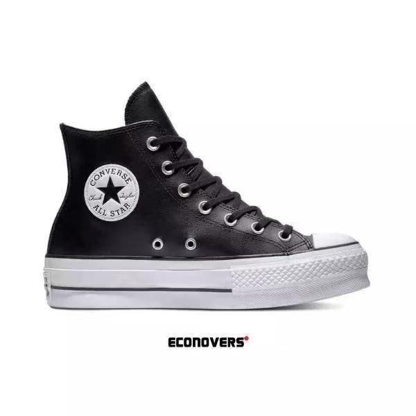 Converse Chuck Taylor All-Star Lift Hi Black Leather (W) - vstockx