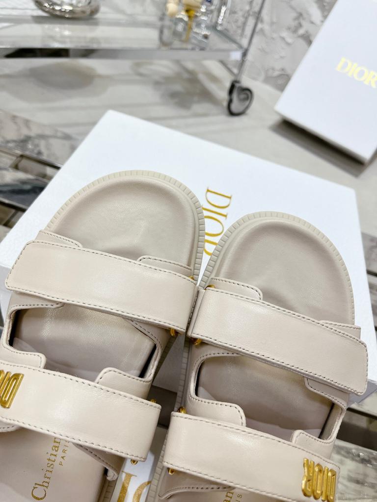DIOR DIORACT SLIDE White Lambskin - vstockx
