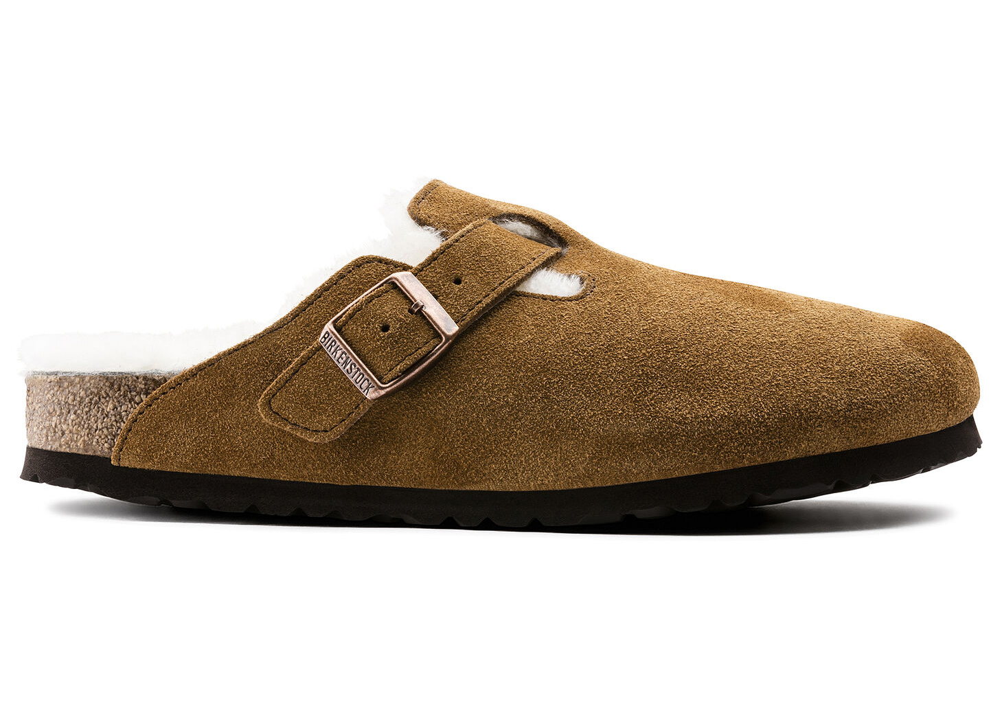 Birkenstock Boston Shearling Suede Mink - vstockx