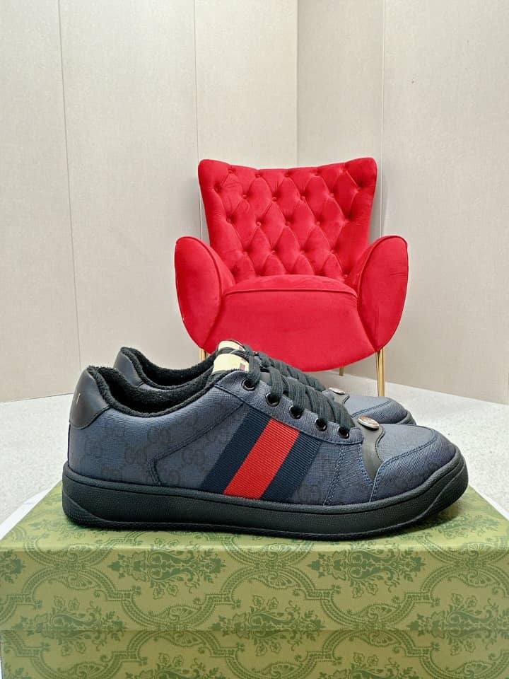 GUCCI Screener Gg-Supreme Sneakers Navy Multi - vstockx