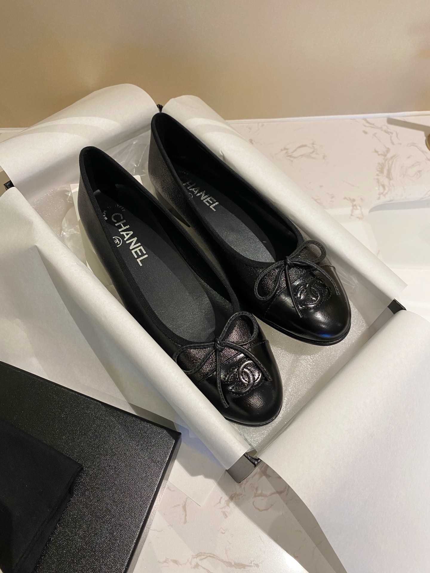 Chanel Ballerinas Fabric & Grosgrain 8 - vstockx