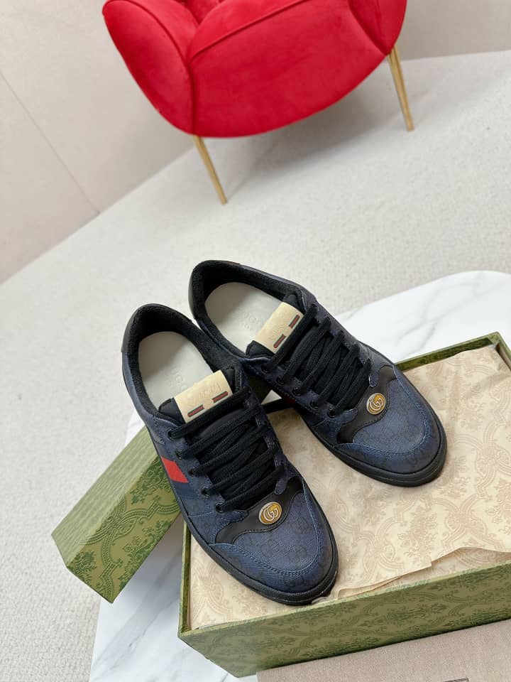 GUCCI Screener Gg-Supreme Sneakers Navy Multi - vstockx