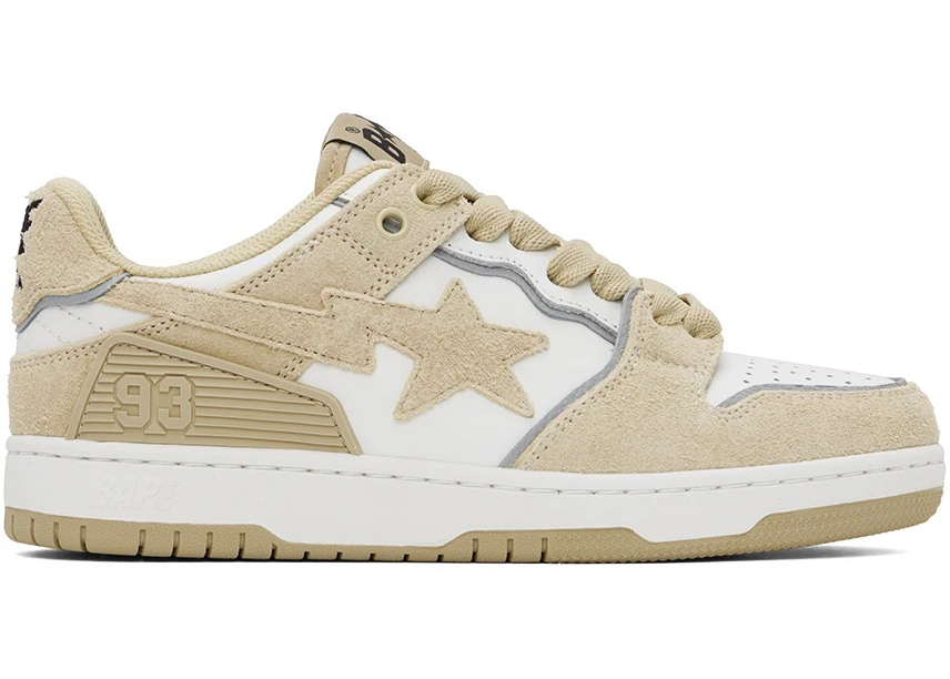 A Bathing Ape Bape SK8 Sta Beige Suede - vstockx