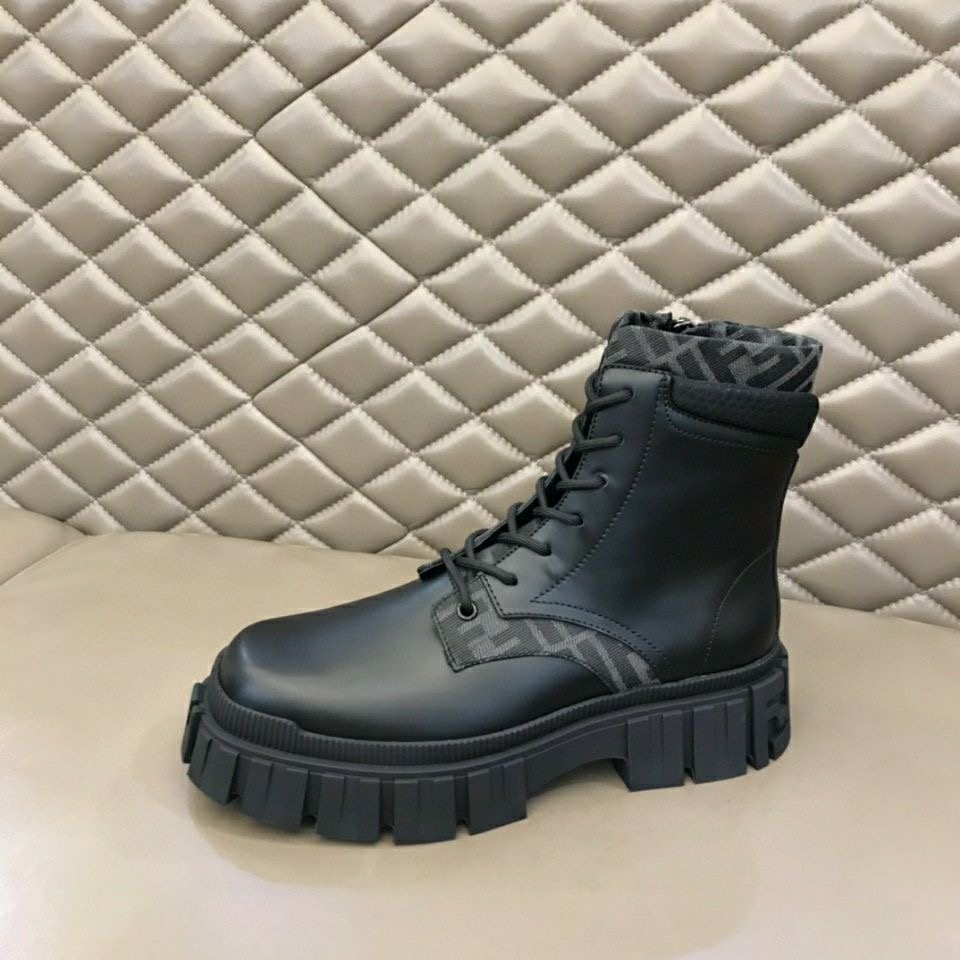 Fendi Force Black leather ankle boots - vstockx