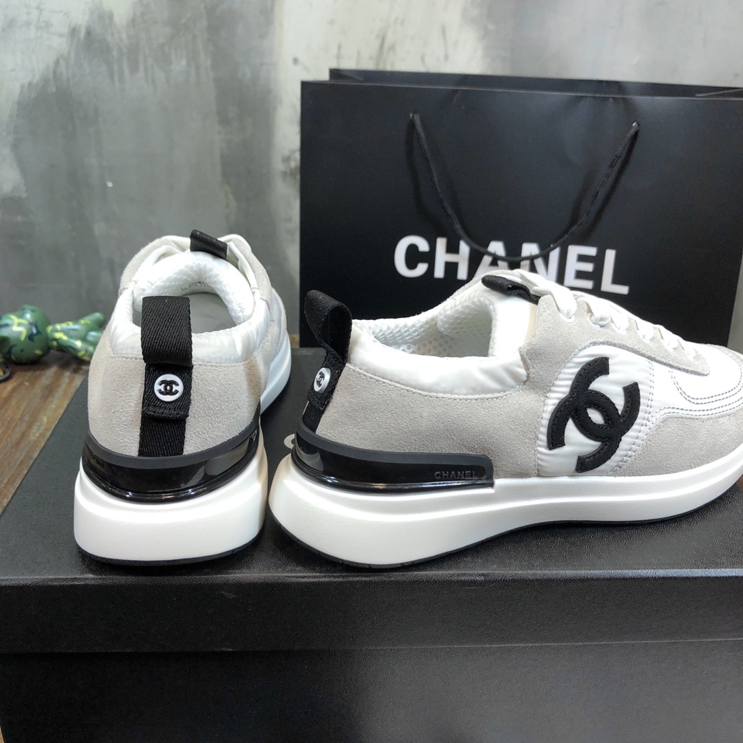 Chanel Fabric & Suede Calfskin Low Top Sneaker 33 - vstockx